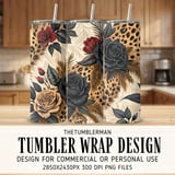 Digital Leopard Print Bundle, Rose Flower Pattern, Printable Digital, Floral Fabric Design, Trendy Leopard Print, Seamless Leopard Pattern thumbnail 2