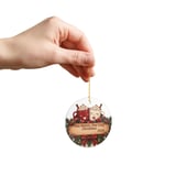 Two Hearts One Cozy Christmas Ornament, Cute Couple Hot Cocoa Keepsake, Romantic Holiday Gift for Newlyweds, Rustic Wooden Tree Decor thumbnail 8