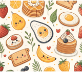 Digital Food Pattern, Digital Breakfast Pattern, Cute Food Illustration, Digital Seamless Pattern, Food Clipart, Digital Bundle Pattern thumbnail 8