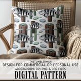 Sheepshead Fish Digital Pattern, Seafood Lover Design, Crab on Wood, Digital Download, Seamless Pattern, Digital Bundle, Commercial Use thumbnail 5