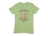 Saved by Grace Christian T-Shirt, Ephesians 2:8 Floral Cross Faith Tee, Inspirational Religious Scripture Women's Apparel Gift thumbnail 7