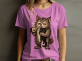 Grumpy Werewolf Coffee Cat Tee thumbnail 8