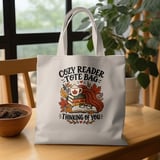 Cozy Reader Tote Bag thumbnail 1