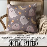 Kawaii Ghost & Pumpkin Wonderland Digital Size Bundle Png thumbnail 5