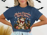 Meowy Christmas Rescue Mom Tee thumbnail 2