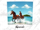 Horses on Beach Tumbler Wrap, 20oz. Tumbler Design, Ocean Scene Tumbler, Running Horses Tumbler, Beach Theme Tumbler, Horse Lover Gift thumbnail 5