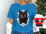 Black Cat Peeking T-Shirt thumbnail 6