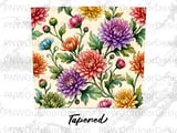 Faux Gold Chrysanthemum Tumbler Wrap PNG | Watercolor Floral Sublimation Design for 20oz Skinny Tumbler Seamless Digital File thumbnail 14