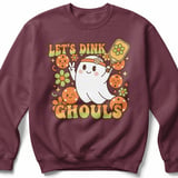 Pickleball Gildan Crewneck Sweatshirt, Let's Dink Ghouls, Court Warm Up thumbnail 3