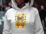 Cute Halloween Pumpkin Sweatshirt, Leopard Bow Spooky Season Hoodie, Fall Faux Glitter Pumpkins T-Shirt for Women thumbnail 4