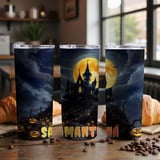 Personalized Halloween Tumbler, Spooky Haunted House Tumblers, Name Tumbler, Halloween Party Tumbler, Unique Tumblers, Autumn Gifts thumbnail 4