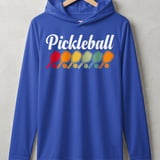 Pickleball Sport-Tek Performance Hood, Pickleball Colorful Vintage Paddle Row, Lightweight Hoodie thumbnail 4