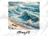 Ocean Wave Seamless Tumbler Wrap PNG, Beach Tumbler Design, Watercolor Tumbler Sublimation, 20oz Skinny Tumbler Design, Digital Download thumbnail 4
