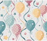 Digital Balloons Pattern, Starry Balloons Design, Party Balloons Digital Bundle, Commercial Use Pattern, Seamless Balloons Digital File thumbnail 8