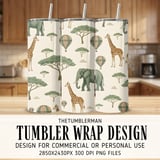 Elephant Giraffe Digital Pattern, Safari Animal Hot Air Balloon, Digital Bundle Pattern, Commercial Use, Nursery Decor, Fabric Design thumbnail 2