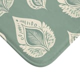 Sage Green Shower Curtain and Bath Mat, Boho Ikat Botanical Leaves Bathroom Decor, Neutral Spa Bath Set, Aesthetic Housewarming Gift thumbnail 12