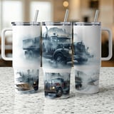Vintage Truck 40oz Tumbler Wrap Digital Design, Retro Big Rig Sublimation File for Men, Trucker Gift PNG Wrap thumbnail 9