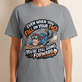 Motivational T-Shirt for Resilience | Funny Fall On Your Face Still Going Forward Graphic Tee | Encouragement Gift thumbnail 1