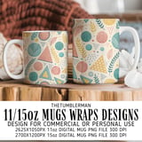 Abstract Geometric Digital Pattern, Digital Bundle, Leaf Pattern, Circle Triangle Pattern, Digital Paper Pack, Seamless Pattern, Digital thumbnail 4