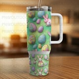 Easter Bunny Tumbler Wrap, 40oz Sublimation Design, Seamless Distressed Tapered, Digital Download, Easter Egg Pattern thumbnail 4