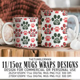 Digital Bundle Pattern, Valentine Paw Prints, Dog Paw, Seamless Pattern, Digital Paper, Fabric Design, Valentine Pattern, Digital Download thumbnail 4