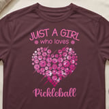 Pickleball Sport-Tek Performance Tee, Just a Girl Who Loves Pickleball, Court Apparel thumbnail 2