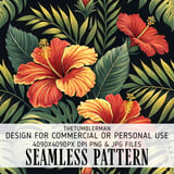 Hibiscus Tumbler Design, Tropical Flower Digital Paper, Colorful Floral Backgrounds, Printable Tumbler Png, Junk Journal Pages, Digital thumbnail 1