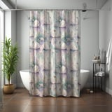 Watercolor Swan & Lavender Shower Curtain thumbnail 7