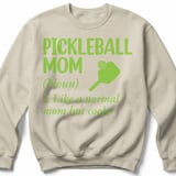 Pickleball Gildan Crewneck Sweatshirt, Pickleball Mom (Noun) 1. Like A Normal Mom But Cooler, Court Warm Up thumbnail 6