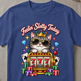 Feelin' Slotty Casino Cat T-Shirt thumbnail 3