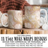 Rose Gold Marble Tumbler Design, Digital Download, Watercolor Flower Backgrounds, Floral Junk Journal Pages, Printable tumbler png thumbnail 4
