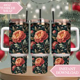 Peony Tumbler Design, Floral Tumbler png, Digital Papers, Watercolor Flowers Backgrounds, Junk Journal Pages, Digital Scrapbooking Paper thumbnail 8