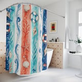 Oceanic Whimsy Watercolor Shower Curtain thumbnail 2