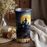 Personalized Halloween Tumbler, Spooky Haunted House Tumblers, Name Tumbler, Halloween Party Tumbler, Unique Tumblers, Autumn Gifts thumbnail 3