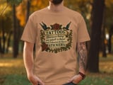 Tattoo T Shirt, National Tattoo Day Tee, Funny Adulting Gift, Bird and Rose Design, Tattoo Art Shirt, T Shirt for Sticker Lovers thumbnail 10