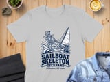 Sailboat Skeleton Deckhand Nautical Sailing Graphic Ocean Waves Crewneck Sweatshirts All Bones All Lines thumbnail 2