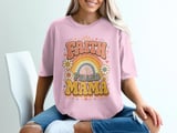 Faith Filled Mama Retro Christian Design | Groovy Rainbow Cross Digital Graphic | Vintage Style Spiritual Other thumbnail 3