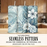Winter Floral Tumbler Design, Digital Paper Pack, Watercolor Flowers, Printable PNG, Floral Junk Journal, Scrapbooking Paper thumbnail 2