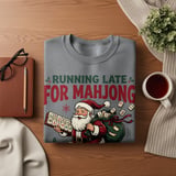 Running Late For Mahjong Christmas Print, Retro Santa Claus Holiday Art, Funny Mahjong Player Gift, Game Night Graphic Holiday Decor thumbnail 17
