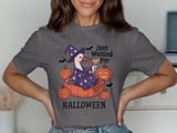 Goose Witch T-Shirt, Halloween Tee, Waiting For Halloween, Spooky Season Shirt, Goose Lover Gift, Cute Pumpkins T-Shirt, Bats and Stars thumbnail 5