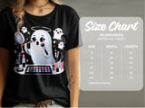 Cute Ghost T-Shirt, Spooky Glam, Halloween T-Shirt, Makeup Ghost, Ghost With Halo, Kawaii Tee, Halloween Shirt, Funny Ghost Tee thumbnail 4