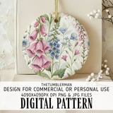 Whimsical Foxglove Digital Art Size Bundle Png thumbnail 3