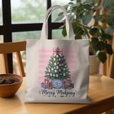 Merry Mahjong Christmas Tree Print, Chinoiserie Preppy Holiday Decor, Pink Bow Game Night Art, Grandmillennial Winter Gift For Mahjong Lover thumbnail 19
