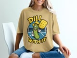 Pickleball Comfort Colors Shirt, Dill With It Funny Pickle Pun, Retro Court Player Vintage Graphic Tee thumbnail 11