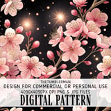 Pink Cherry Blossom Tumbler Design, Floral Tumbler Png, Watercolor Flowers Digital Papers, Junk Journal Pages, Scrapbooking Paper Digital thumbnail 13