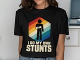 I Do My Own Stunts Broken Arm Injury Stick Figure Retro Rainbow Standard T-Shirts thumbnail 1