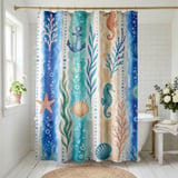 Seaside Whimsy Art Shower Curtain thumbnail 1