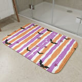Halloween Shower Curtain and Bath Mat, Spooky Bats and Stripes Bathroom Decor, Cute Pastel Goth Bathroom Set, Retro Whimsigoth Housewarming thumbnail 8