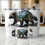 Wolverine Tumbler Wrap 40oz Sublimation Digital Design | Mountain Wildlife Tumbler PNG | Nature Outdoorsy Animal Wrap File for Men thumbnail 11