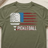 Pickleball Sport-Tek Performance Tee, Pickleball USA Flag Distressed Graphic, Performance Court Apparel thumbnail 4